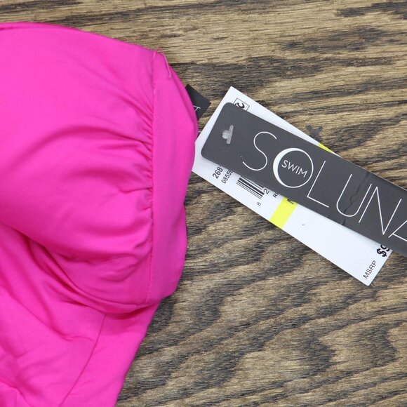 Soluna Womens Buckle Up Convertible One-Piece Swimsuit Cosmopolitan Pink M - Picture 3 of 7